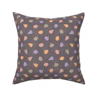 S. Cute colorful pastel pumpkins on textured warm gray, small scale