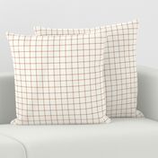 (sm) Classic Windowpane Plaid - Cream & Rust Orange - Cozy Autumn Geometric