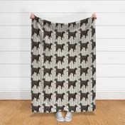 poodles on floral fabric