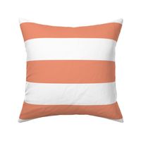 FS Three Inch Wide Tangerine and White Stripe Horizontal