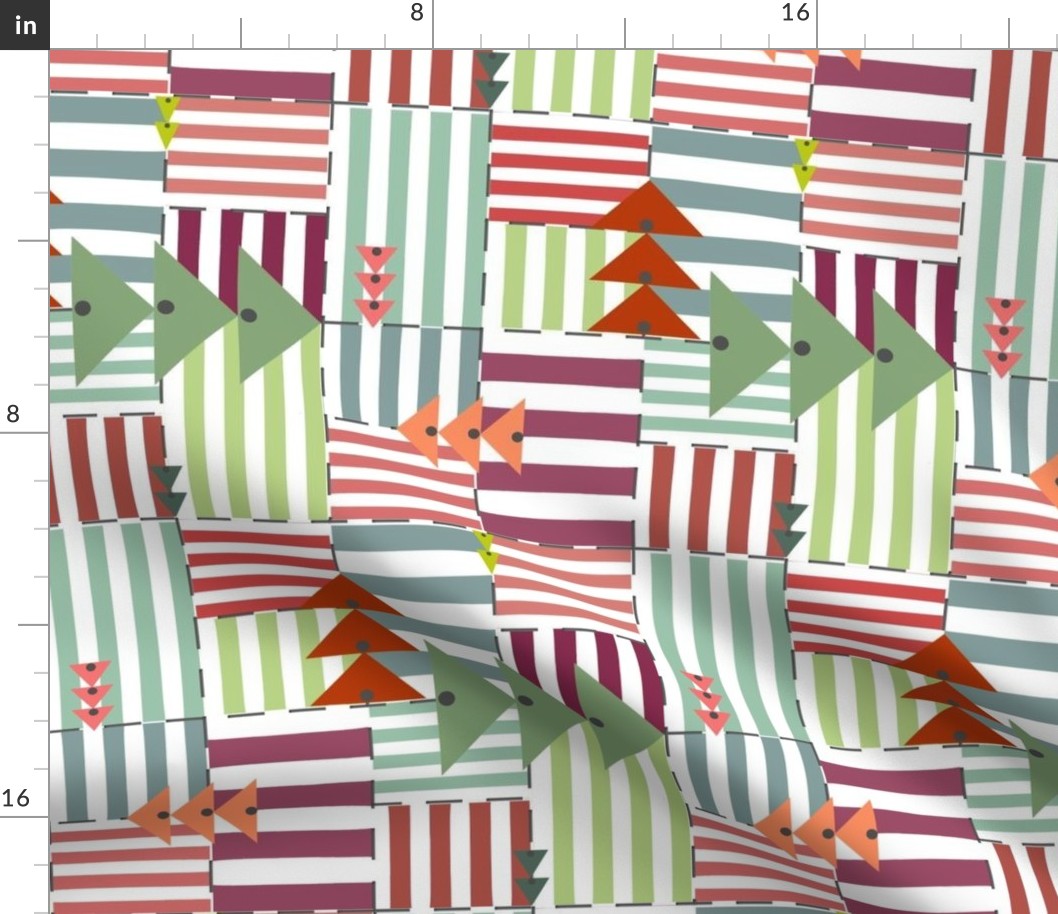 stripe blocks and flying geese - large