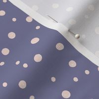 Small scale Bold Button Organic Textured Sketchy Polka Dots tossed non directional  - muted lavender mauve purple