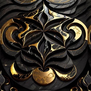 black marble ,  gold veins, 