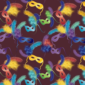 Mardi Gras masks on brown