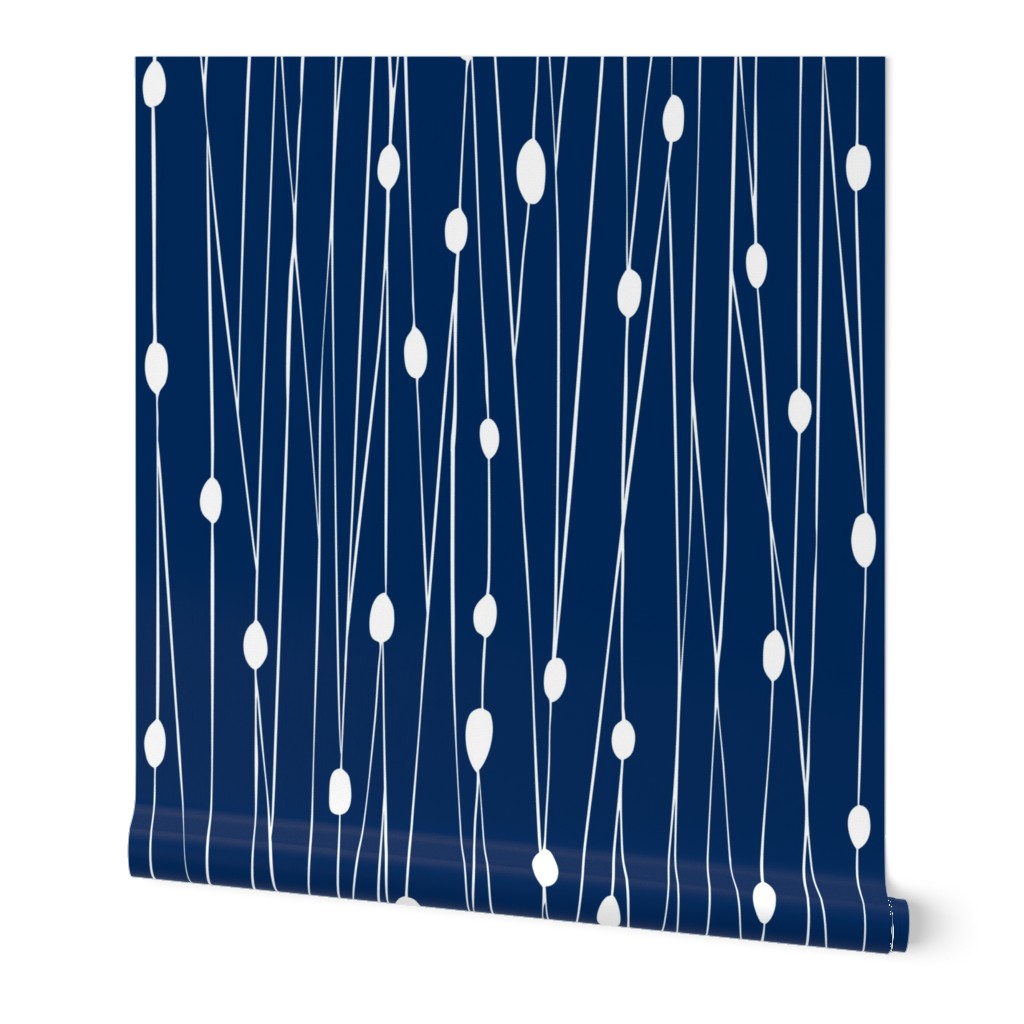 Entangled - Geometric Lines Navy Blue