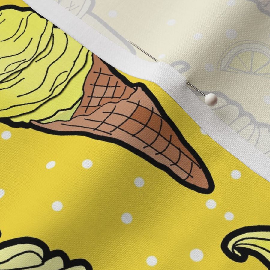 Lemon Ice Cream Cones (Yellow)