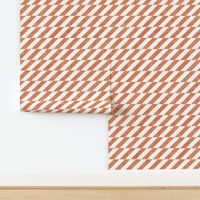 Terracotta and White Diagonal Checkerboard Stripes - Large