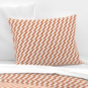 Terracotta and White Diagonal Checkerboard Stripes - Small