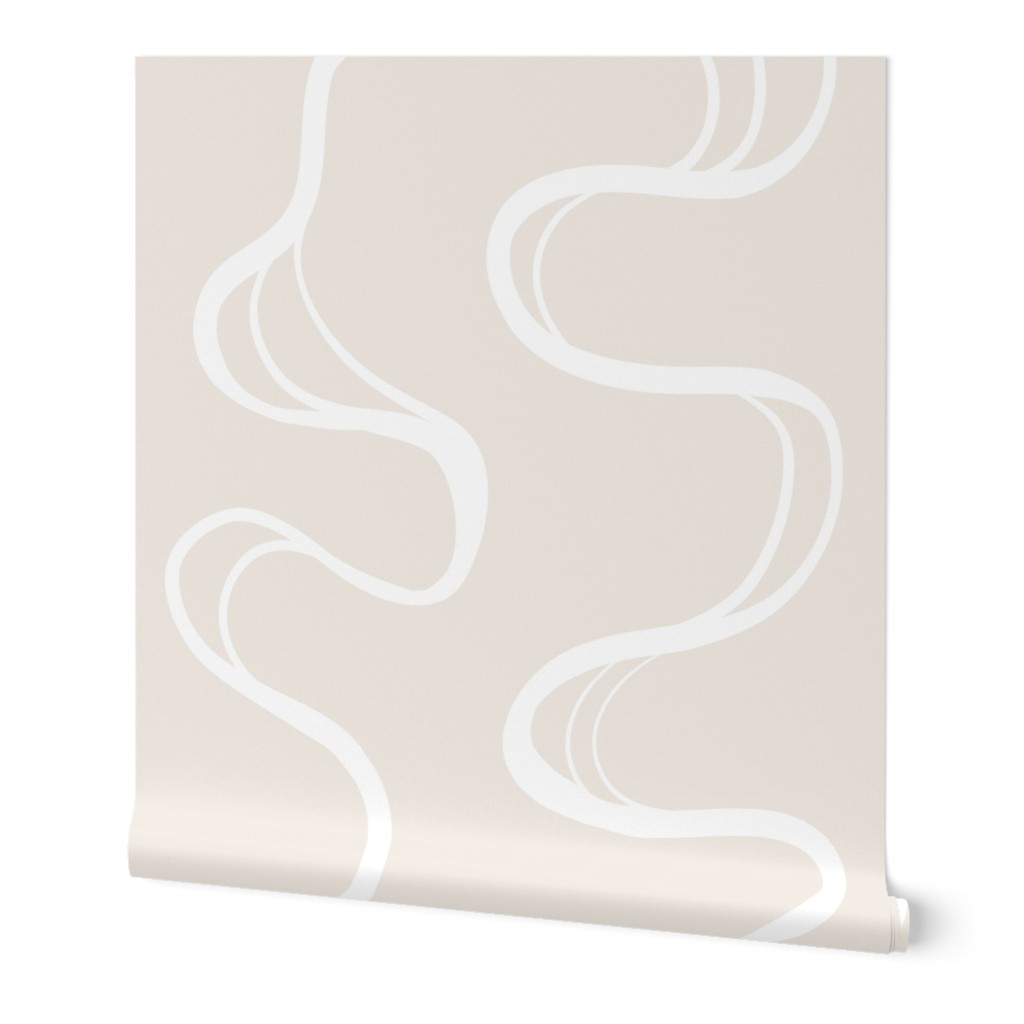 Jumbo neutral organic flowing lines / nude white