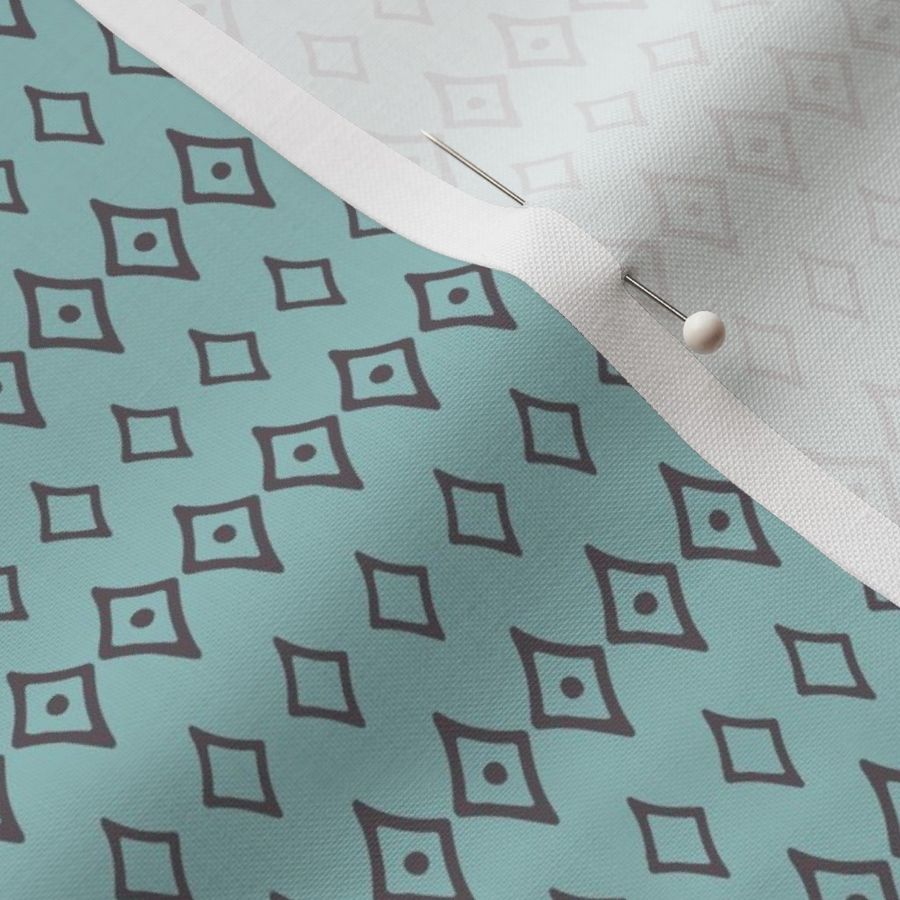 Diamond Dots in Teal and Brown