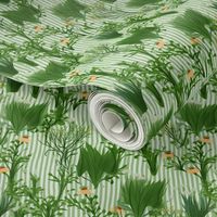 green white stripes with orange chive botanical