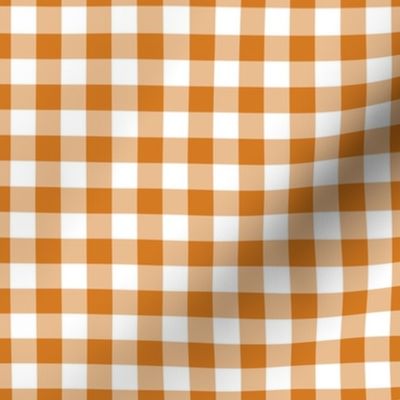 Pumpkin Spice Gingham Plaid-Cottagecore-Halloween-Fall-Soft Orange-Medium