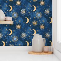 Starry Sky Magic - Celestial Sun and Moon Pattern