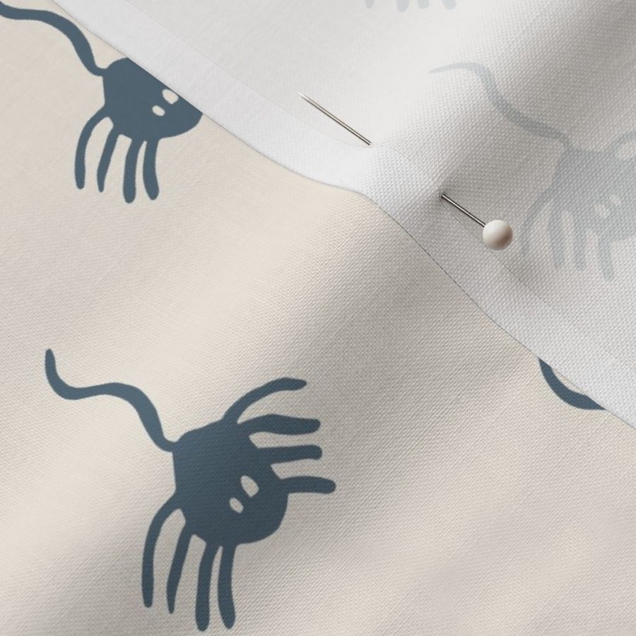 Small scale cute charcoal spider pattern  in grey and cream for DIY Halloween craft