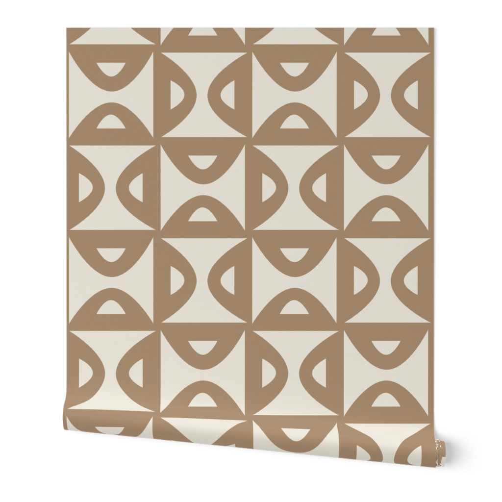 Gold And Beige Retro Geometric Wallpaper Bedlinen Design