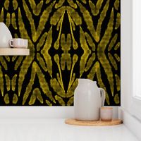 Ikat Ink Blot dijon yellow and black