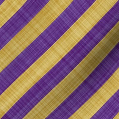 Diagonal Linen Stripe - Purple Yellow