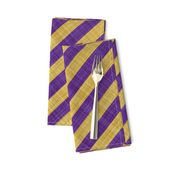 Diagonal Linen Stripe - Purple Yellow