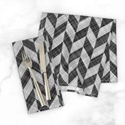 Chevron Linen - Zigzag Alternate - Black White