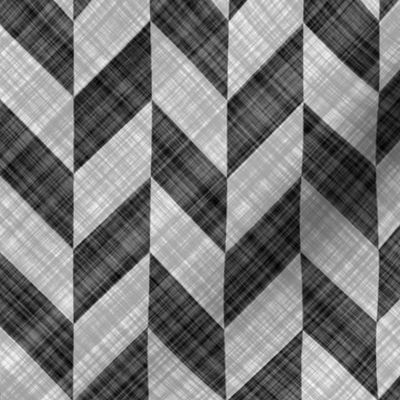 Chevron Linen - Zigzag Alternate - Black White
