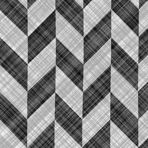 Chevron Linen - Zigzag Alternate - Black White