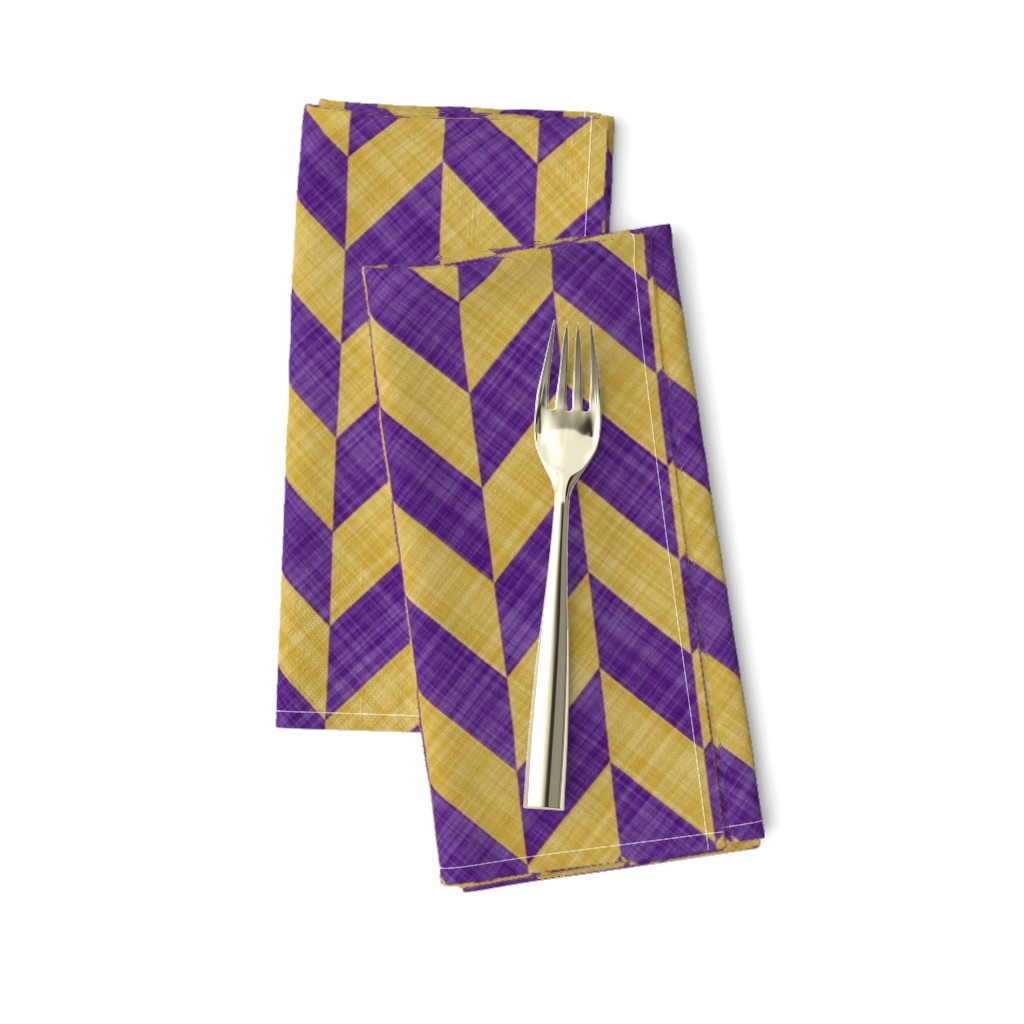 Chevron Linen - Zigzag Alternate - Purple Yellow