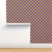 Chevron Linen - Zigzag Alternate - Purple Yellow