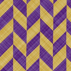 Chevron Linen - Zigzag Alternate - Purple Yellow