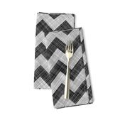 Chevron Linen - ZigZag - Black White