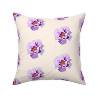 Pretty Floating Peonies (Purple) - blush cream, medium