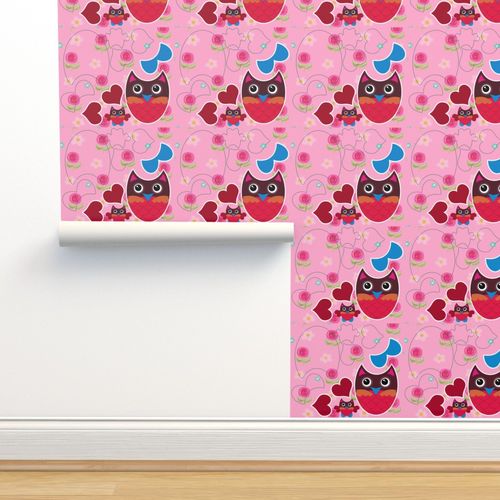 Pink Owl Cut-and-Sew Kit - Spoonflower