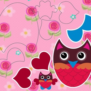 Pink Owl Toy Cut-and-Sew Kit