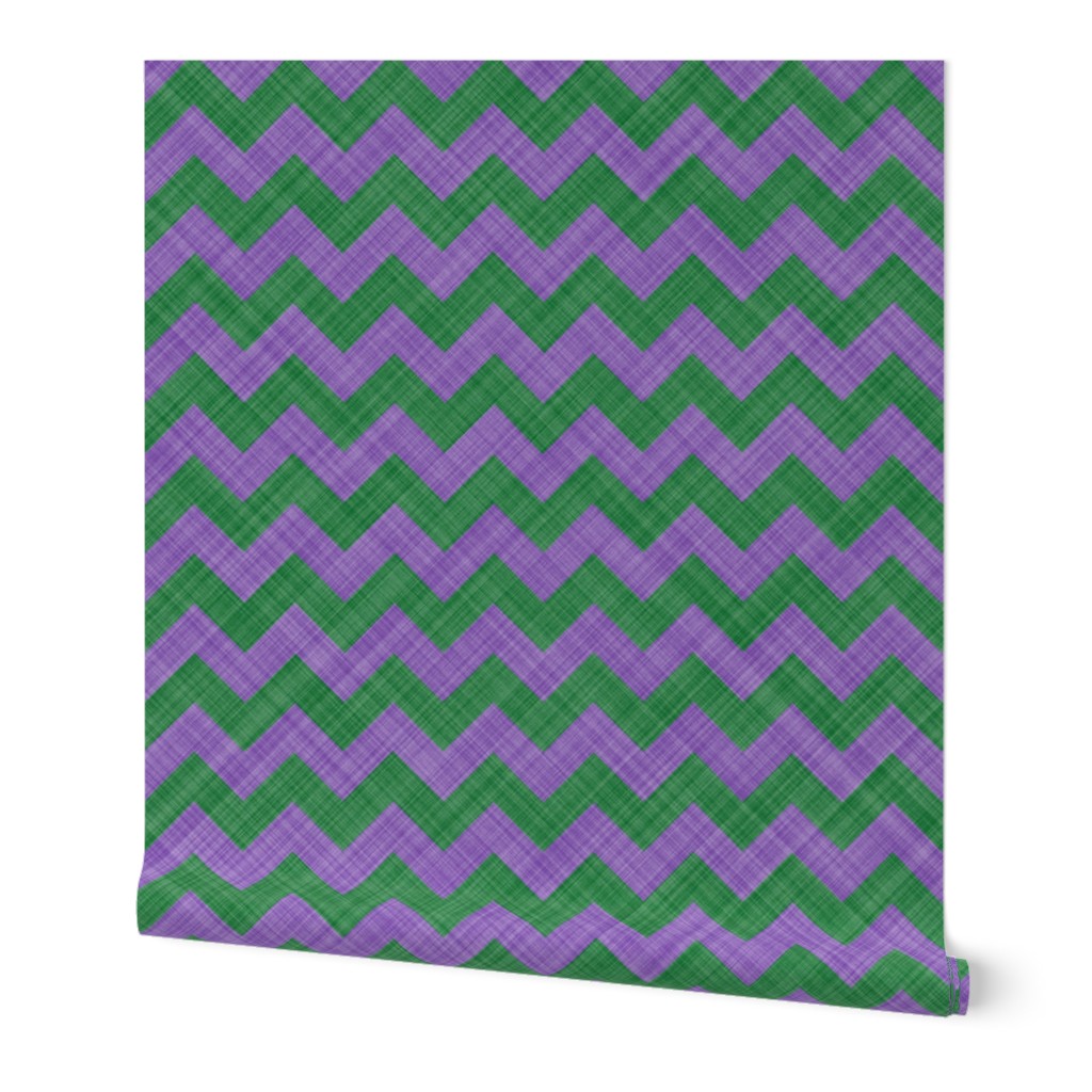 Chevron Linen - Zigzag - Lavender Green