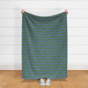 Chevron Linen - Zigzag - Green Blue