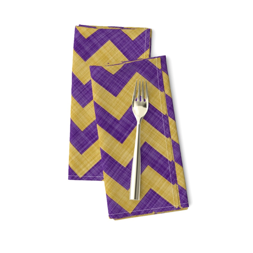 Chevron Linen - Zigzag - Purple Yellow