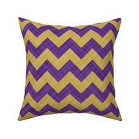 Chevron Linen - Zigzag - Purple Yellow