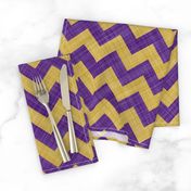 Chevron Linen - Zigzag - Purple Yellow