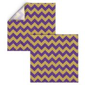 Chevron Linen - Zigzag - Purple Yellow