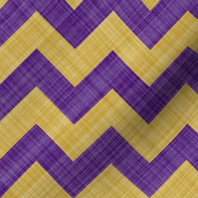 Chevron Linen - Zigzag - Purple Yellow