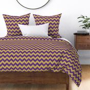 Chevron Linen - Zigzag - Purple Yellow