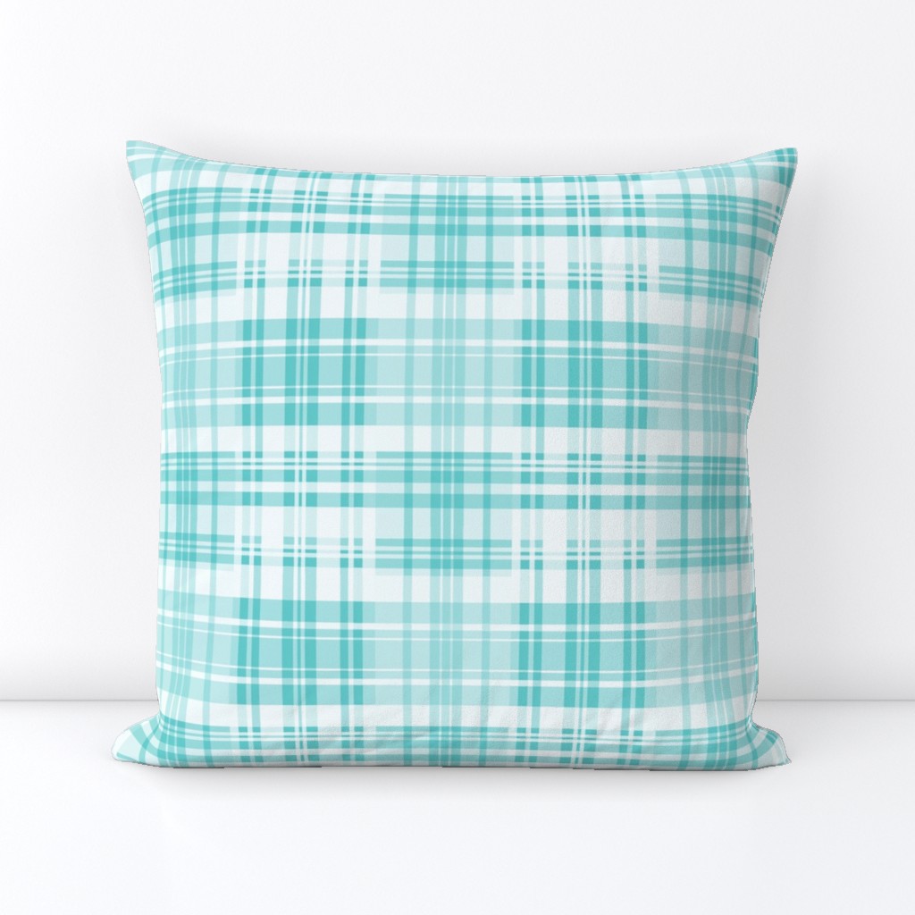 Faded Madras Plaid in Aqua