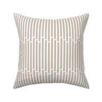 Vertical Dashed Stripes in Light Taupe Brown and White