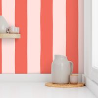 Carnival Stripe in Coral and Seashell Pink (4 inch)