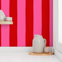 Carnival Stripe in Hot Pink and Red (4 inch)