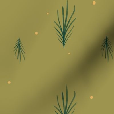 (M) Pine Branches - Green Gold - Medium scale