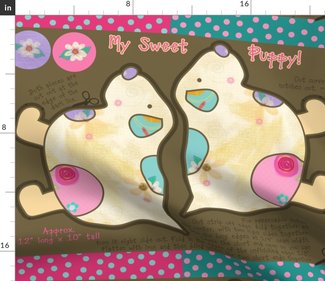 My Sweet Puppy Fat Quarter Toy Cut and Sew Kit