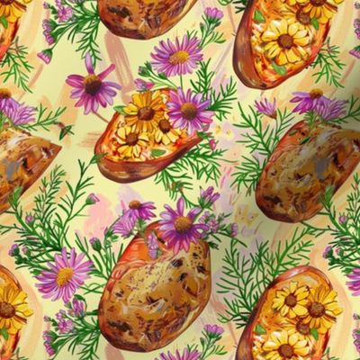 Spud Blossom: Boise Idaho Loaded Baked Potato Floral Print