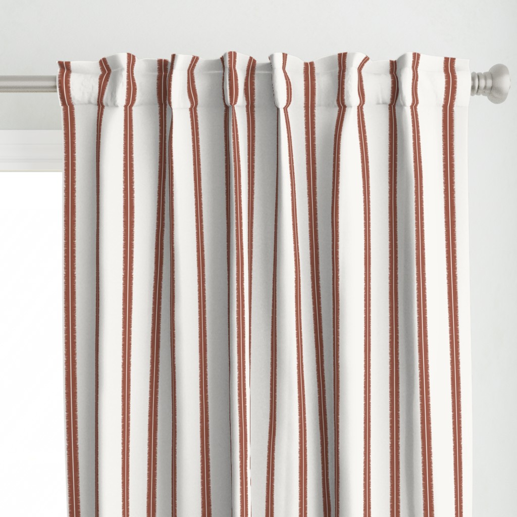 (M) Ikat stripes boho style rust and white