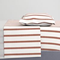 (M) Ikat stripes boho style rust and white