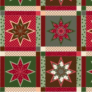 Natural Christmas Star Patchwork